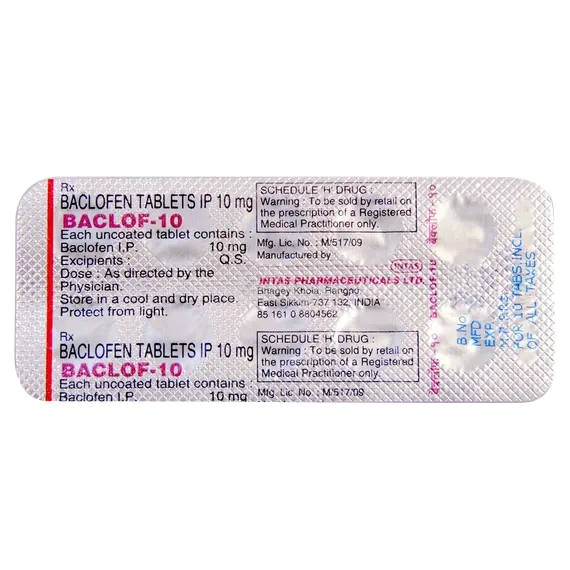 baclof 10mg tablet 10's